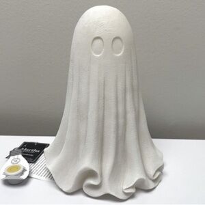 New Martha Stewart White Resin LED Cheesecloth Ghost Spooky Decor 10"